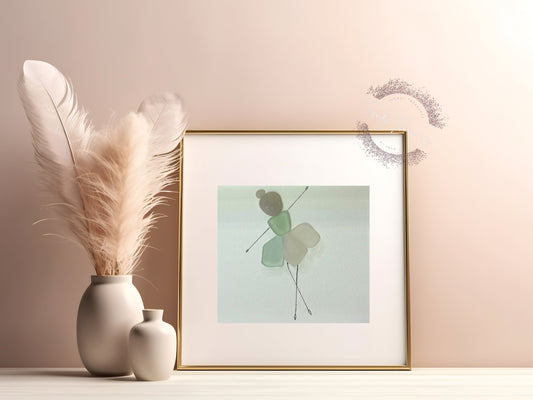 Ballerina Sea Glass Art - Kids Decor / Beach Art / Coastal Decor / Nautical Art