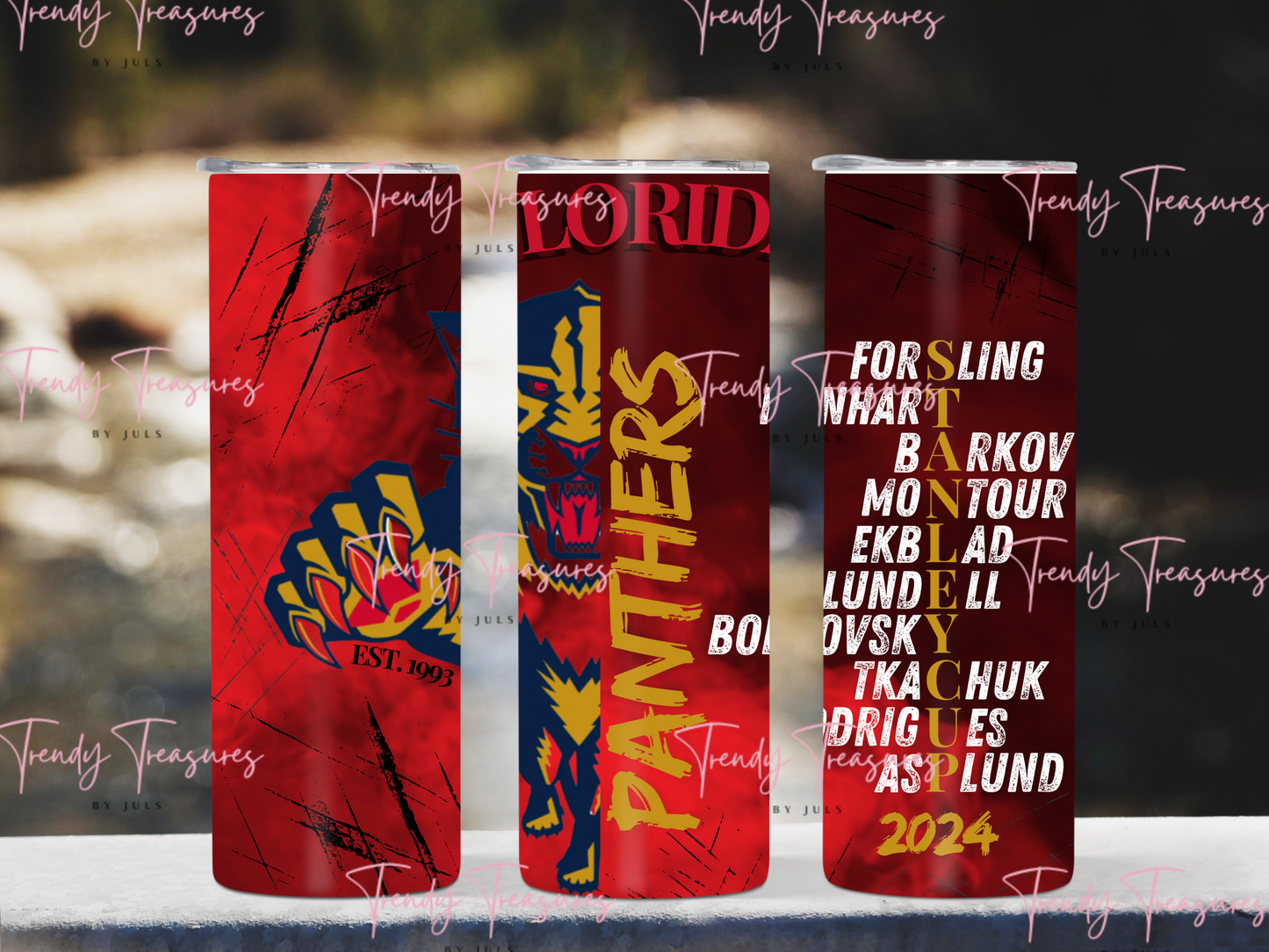 Hockey Champions Tumbler Wrap - Instant DIGITAL DOWNLOAD - 20oz Skinny Tumbler - Panthers - Sublimation PNG